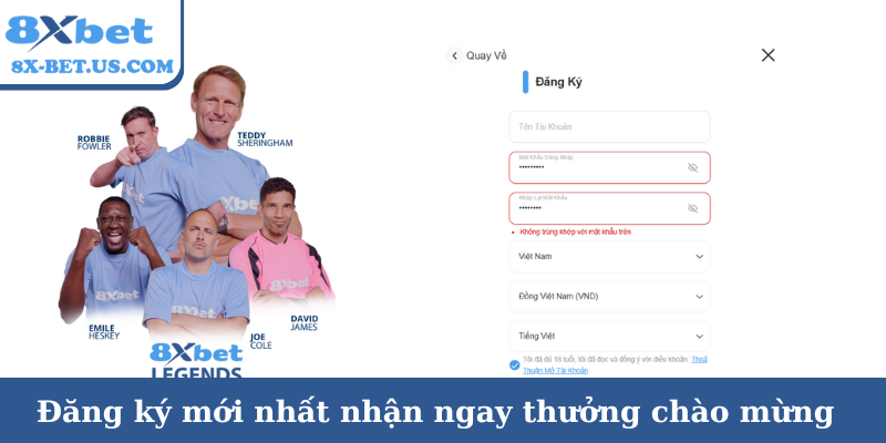 Đăng ký mới nhất nhận ngay thưởng chào mừng